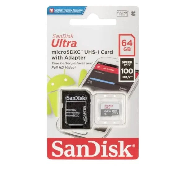 Tarjeta de Memoria Micro SD SanDisk Ultra 64GB Clase 10 Único