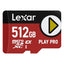 Tarjeta de Memoria Micro SDXC Lexar Play Pro 512GB V30 Único
