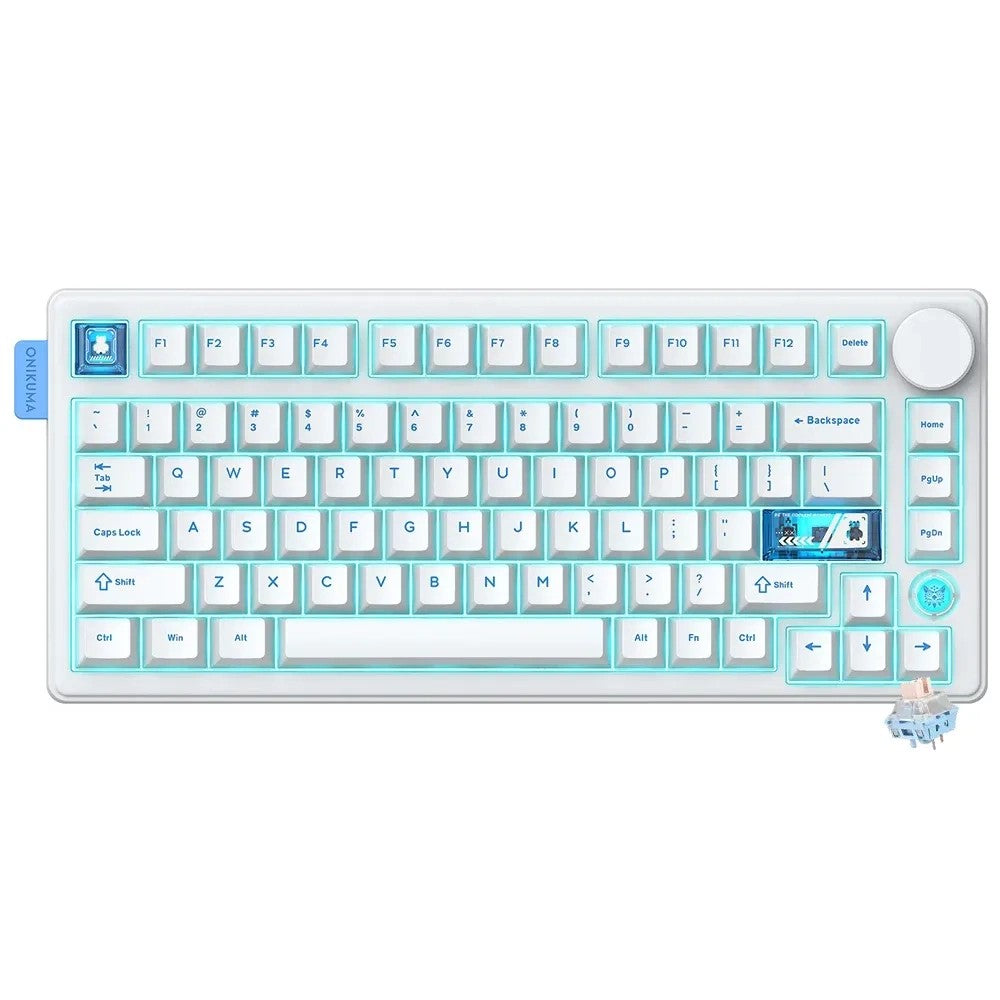 Teclado Gamer Mecánico Onikuma MT706 Inalámbrico RGB Blanco