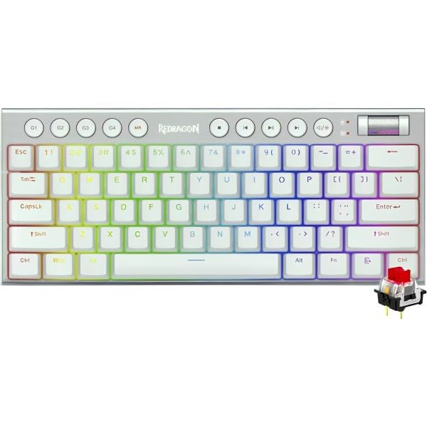 Teclado Gamer Mecánico Redragon Horus Mini K632 RGB Inglés White