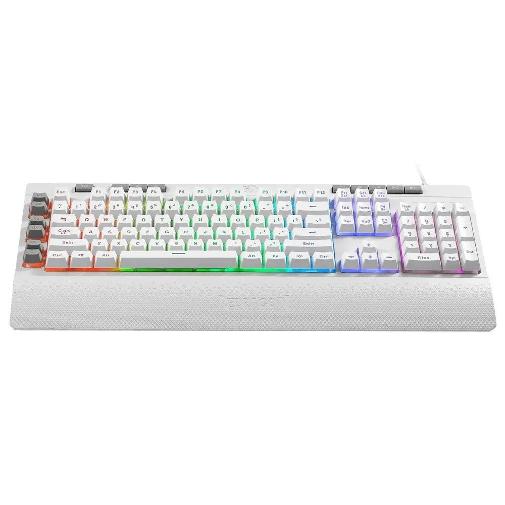 Teclado Gamer Redragon Shiva K512 RGB Inglés White/Grey