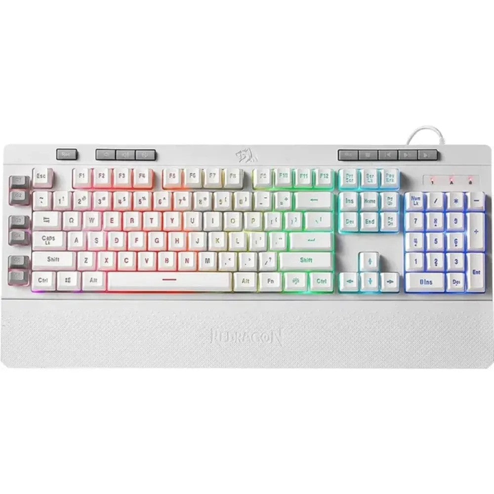 Teclado Gamer Redragon Shiva K512 RGB Inglés White/Grey