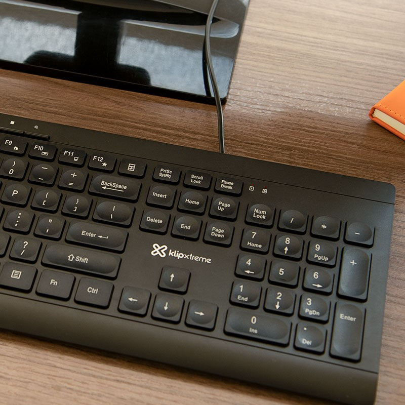 Teclado Klip Compass KKM-252S Multimedia Español Negro
