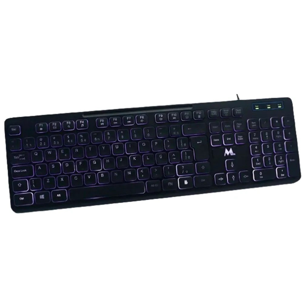 Teclado MTEK KB-7269L RGB Portugués Negro