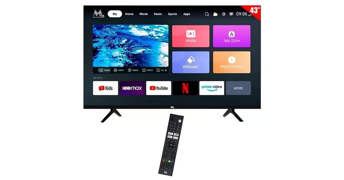 Televisor MTEK 43" HD Smart TV Android 14 MK43AN1S Único